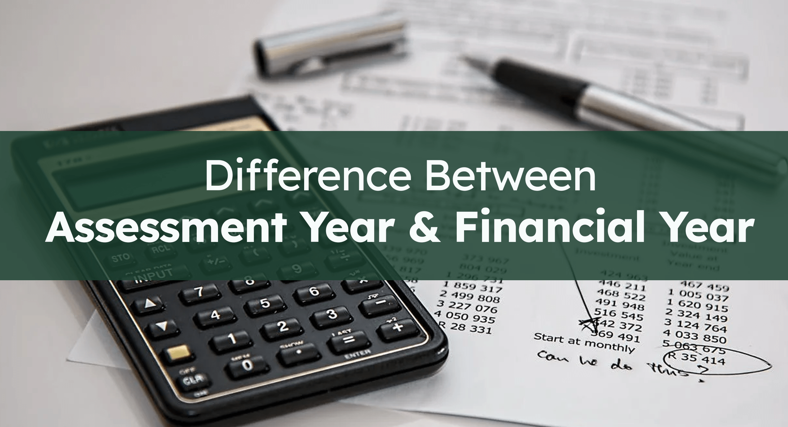 assessment year and financial year